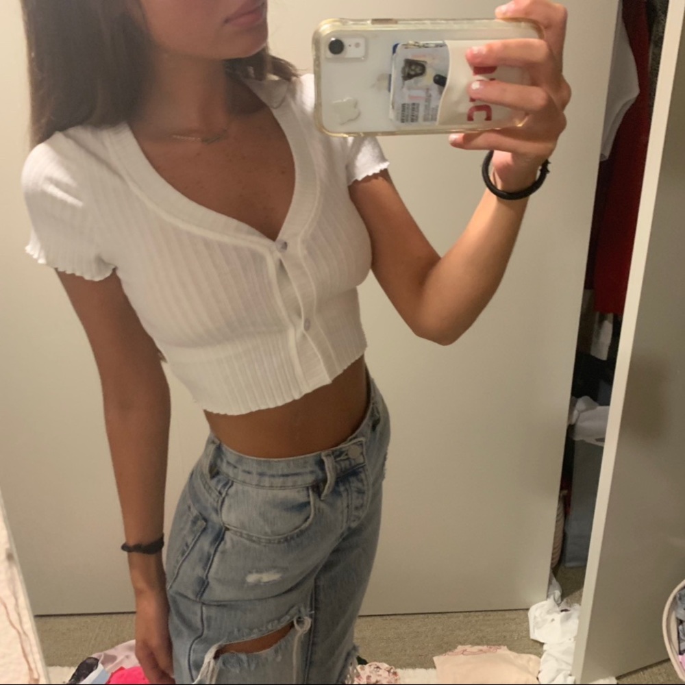 Button Up Crop Top